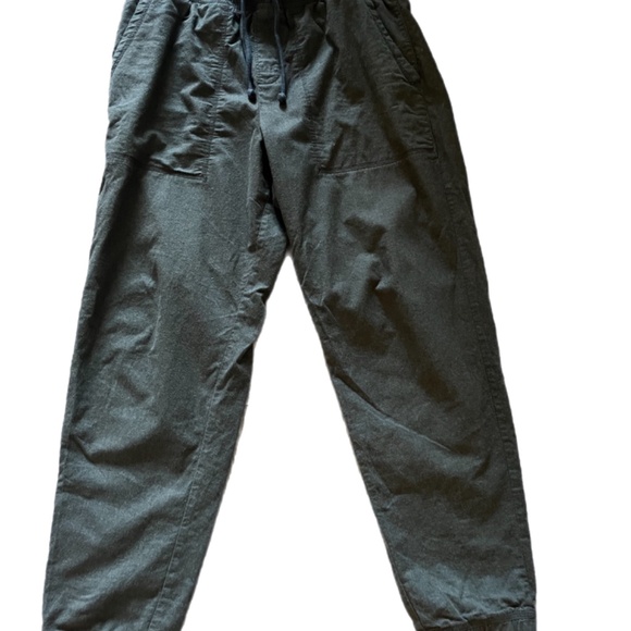 REI Cooperative Dark Green Organic Cotton Outdoor drawstring minimalist pants - Picture 2 of 4